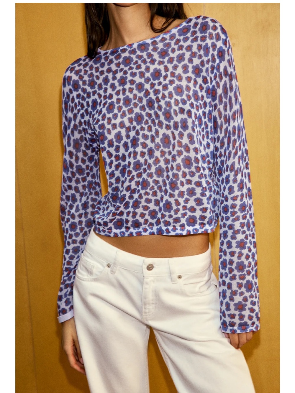 Zara fine knit floral top